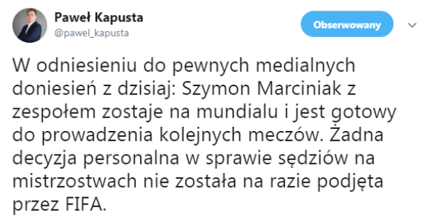 Aktualna sytuacja Szymona Marciniaka w Rosji